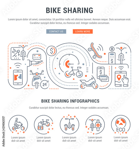 Linear Banner of Bike Sharing.