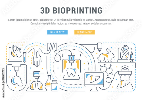 Linear Banner of 3D Bioprinting.