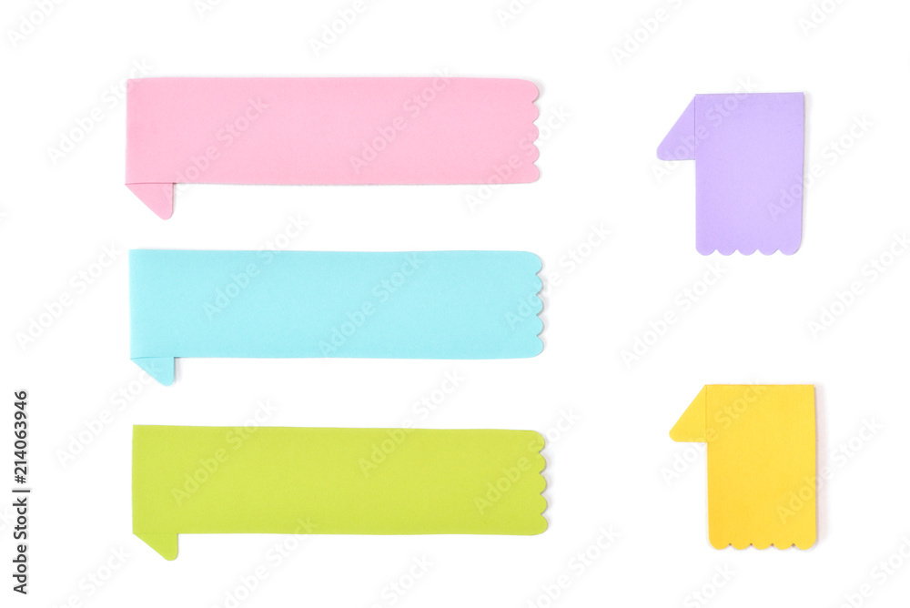 Ribbon label paper cut on white background - isolated Ribbon label paper cut on white background - isolated