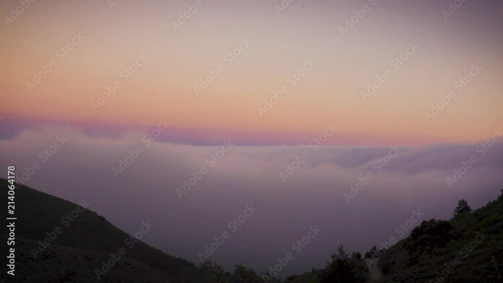 Summer sunset timelapse with fog rolling over Mt Tamalpais in Marin County, California Summer sunset timelapse with fog rolling over Mt Tamalpais in Marin County, California