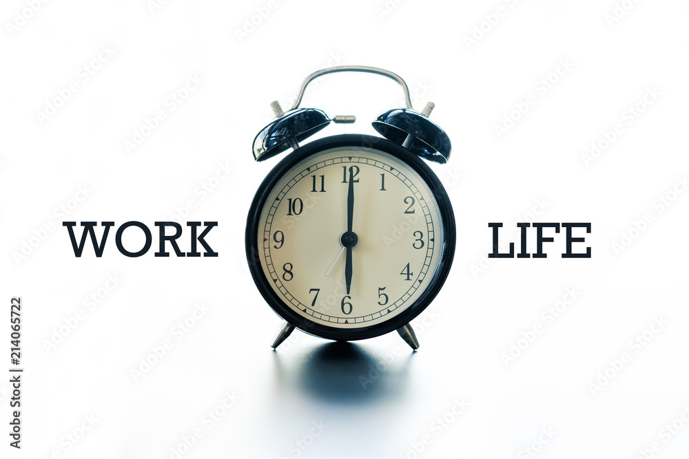 work life balance concept, alarm clock with word Work and Life work life balance concept, alarm clock with word Work and Life