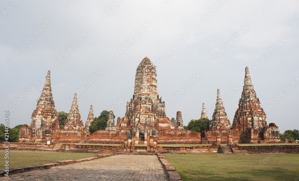 Wat Chai Wattanaram pagodas, ancient Buddhist Temple in Ayutthaya Historical Park, Thailand
