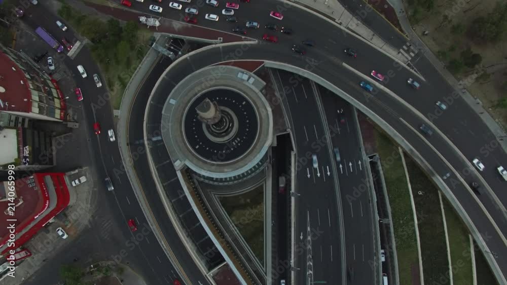 4k Overhead Aerial View Fountain With Traffic 4k Overhead Aerial View Fountain With Traffic
