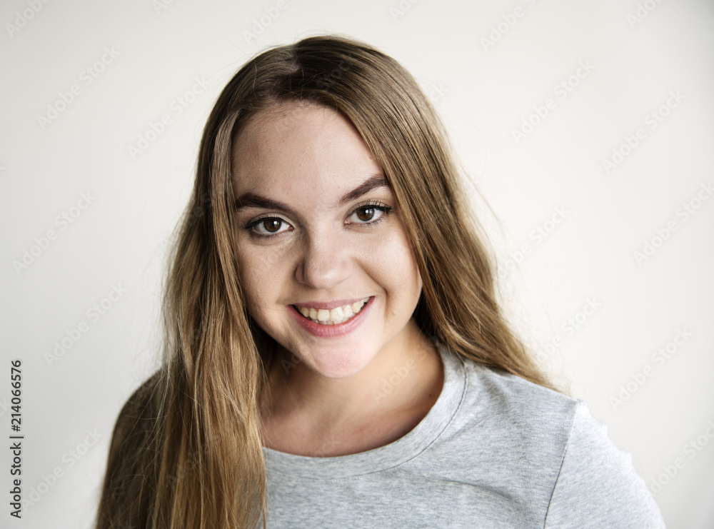 Portrait of caucasian woman smiling Portrait of caucasian woman smiling