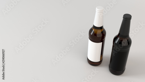 Mock up of two beer bottles with blank labels