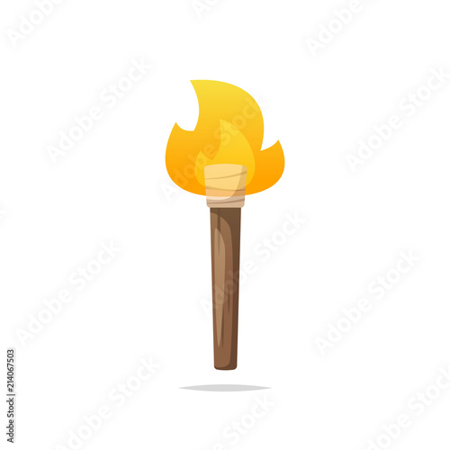 Wooden torch vector isolated