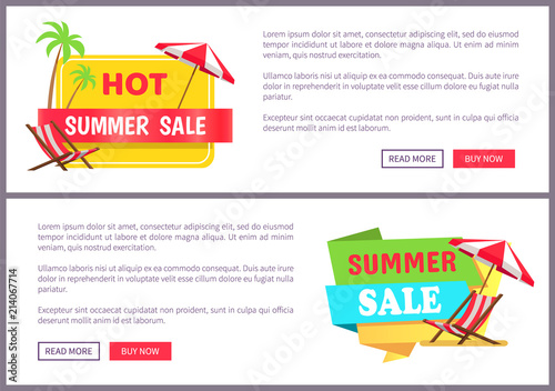 Hot Summer Sale Internet Banners Templates Set