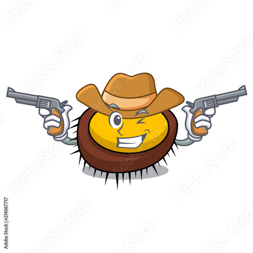 Cowboy sea urchin character cartoon