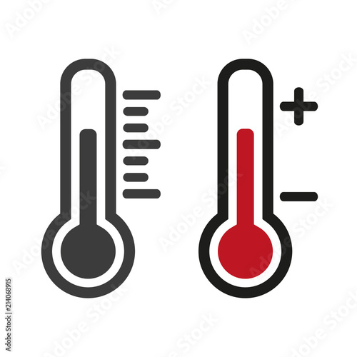 Thermometer icon on white background.