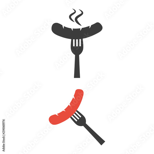 Sausage icon on white background.