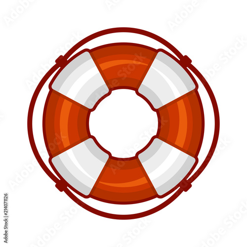 Life Buoy Icon on White Background. Vector