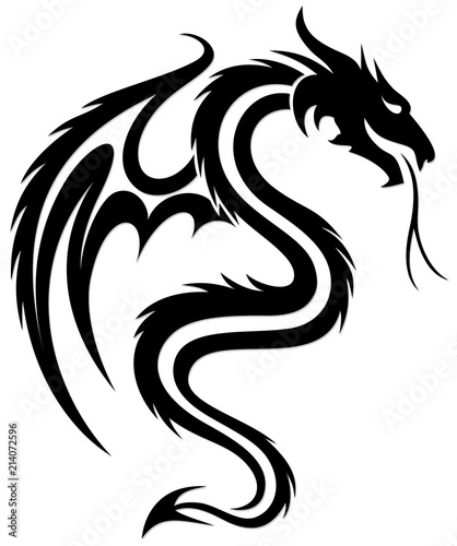 A symbol of the stylized dragon with wings.