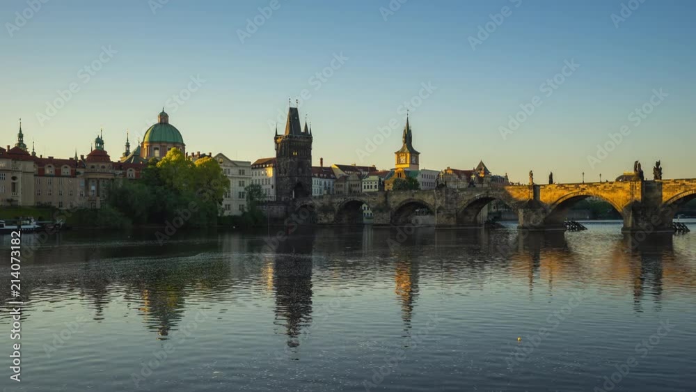 Time lapse video of Prague city skyline with Vltava River in Czech, Republic timelapse 4K Time lapse video of Prague city skyline with Vltava River in Czech, Republic timelapse 4K