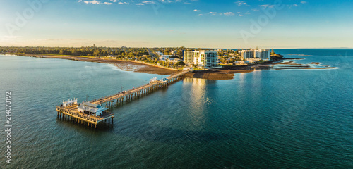 Woody Point Jetty is famous landmark on the Moreton Bay on Redcliffe peninsula, Brisbane photo