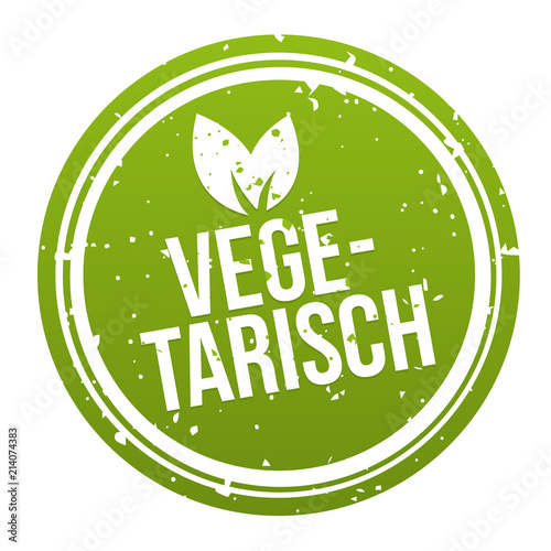 Grüner Vegan Button - Vegetarisch ernähren Banner