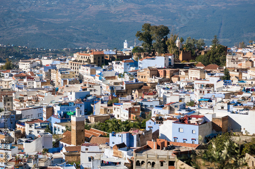 Aerial view of Chefchaouen, the Blue city, in Morocco © Marko Rupena