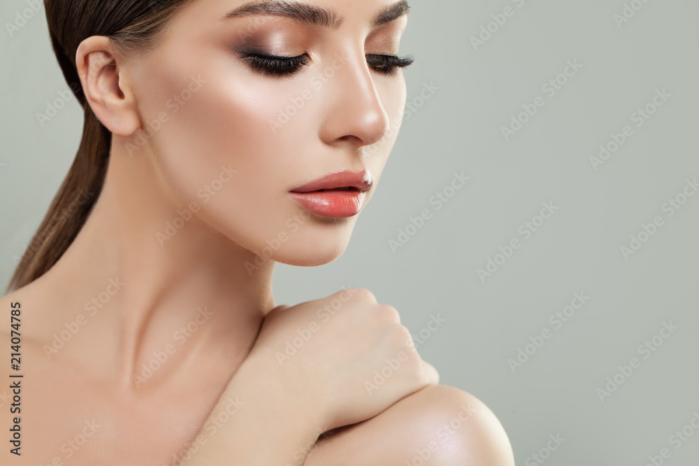 Beautiful young woman with clean skin. Girl beauty face care. Facial treatment. Beautiful young woman with clean skin. Girl beauty face care. Facial treatment.