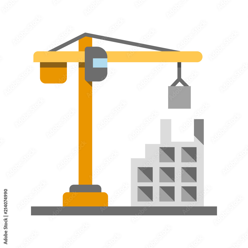 Building, constructing flat design long shadow color icon Building, constructing flat design long shadow color icon