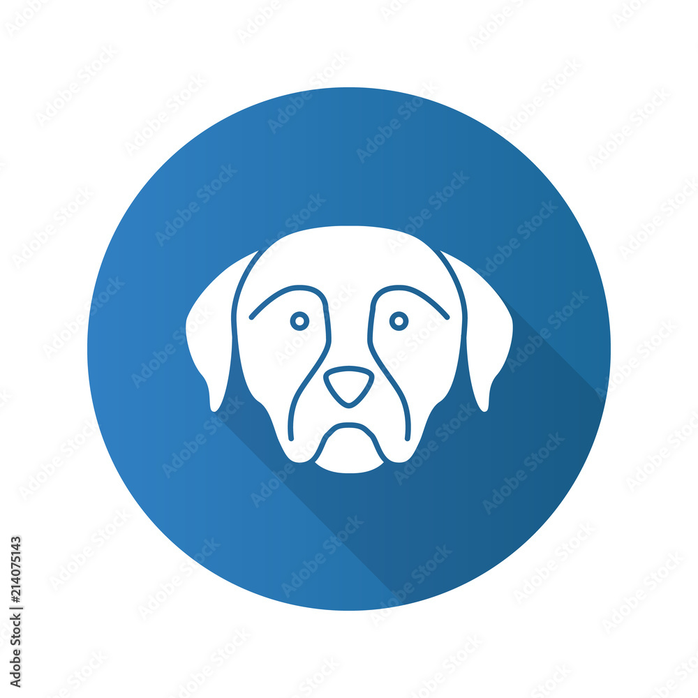 Rottweiler flat design long shadow glyph icon Rottweiler flat design long shadow glyph icon