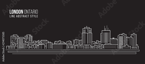 Cityscape Building Line art Vector Illustration design - london city , Ontario canada