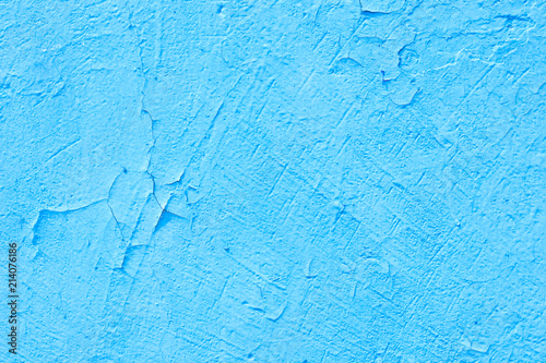 Cement painted wall background, baby-blue pastel color texture