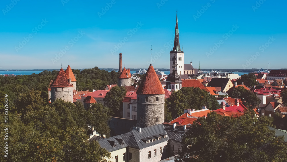 Vista aerea de la Ciudad de Tallin, En Estonia