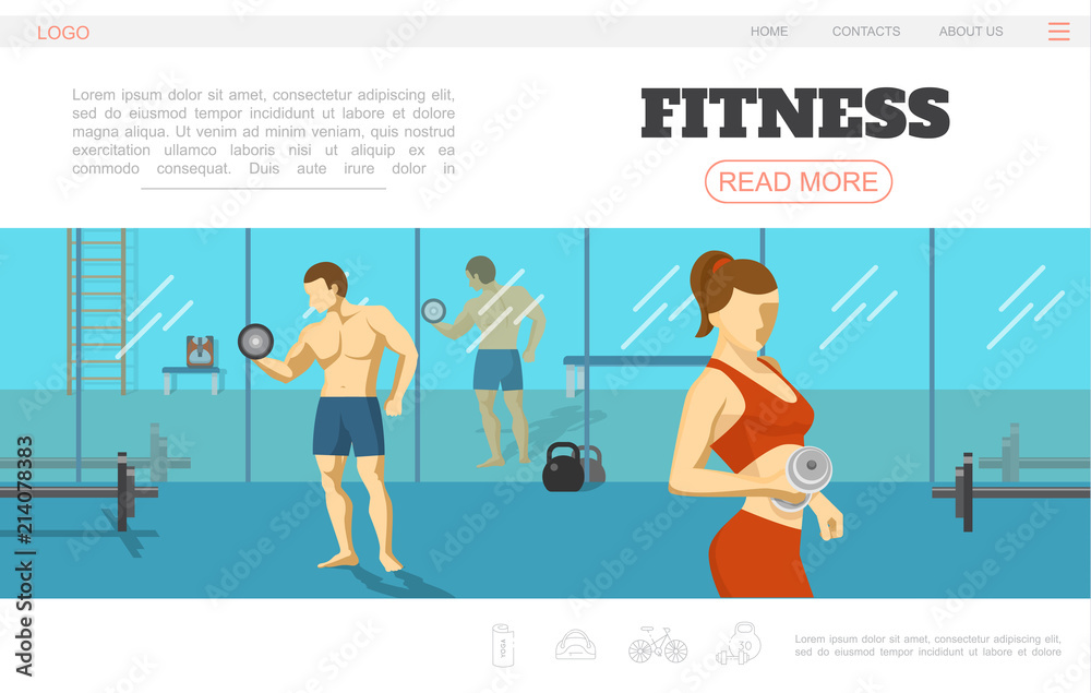 Flat Sport And Fitness Webpage Template