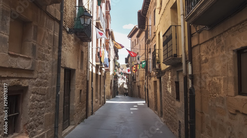 typical medieval streets of the historic center of Laguardia Spain