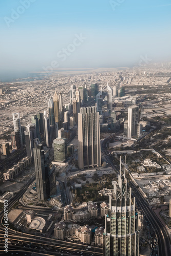 Top view of Dubai city in UAE