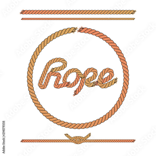 Circle Rope Frame. Vector Illustration