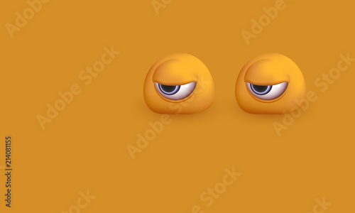 Abstract monochrome background with funny stylized 3d eyes Vector
