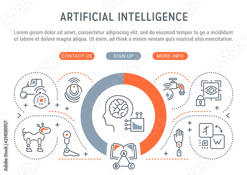 Linear Banner of Artificial Intelligence.