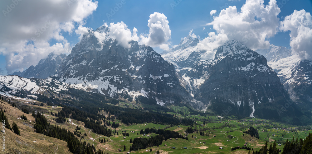 Switzerland, view from First to Wetterhorn