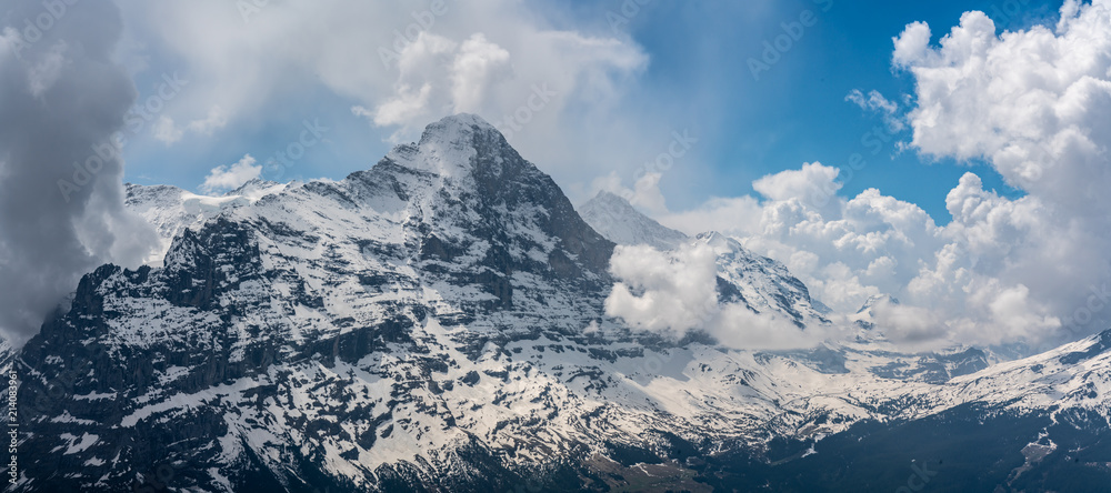 Switzerland, panoramic view from First to Eiger