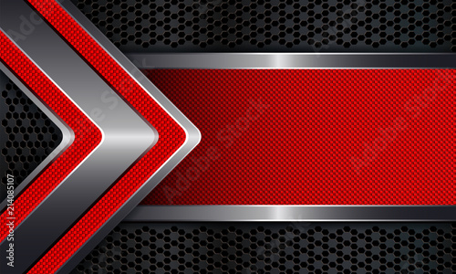 Geometric background with a frame of a red knurled arrow.