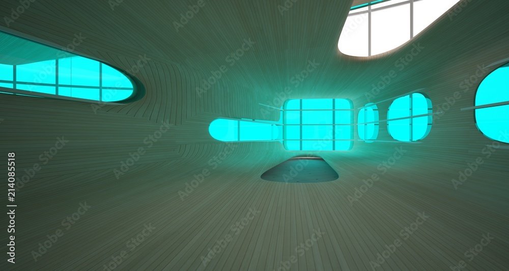 Empty dark abstract concrete and wood smooth interior. Architectural background. 3D illustration and rendering Empty dark abstract concrete and wood smooth interior. Architectural background. 3D illustration and rendering