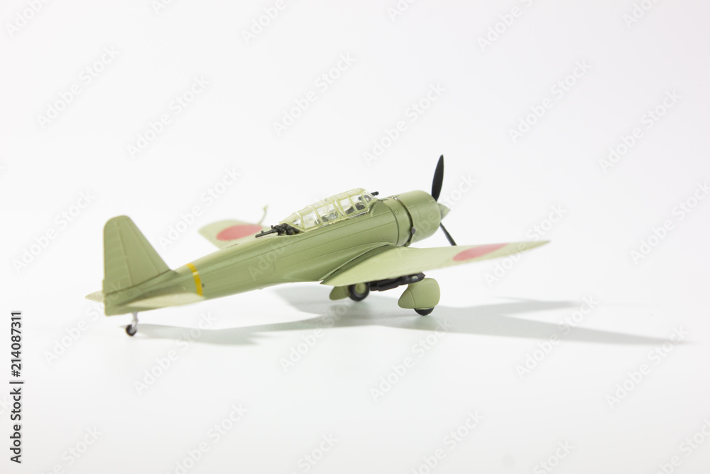 WW2 japanese fighter plane miniature model back view. WW2 japanese fighter plane miniature model back view.
