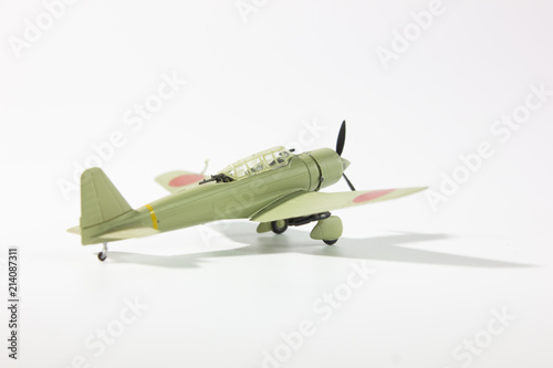 WW2 japanese fighter plane miniature model back view.