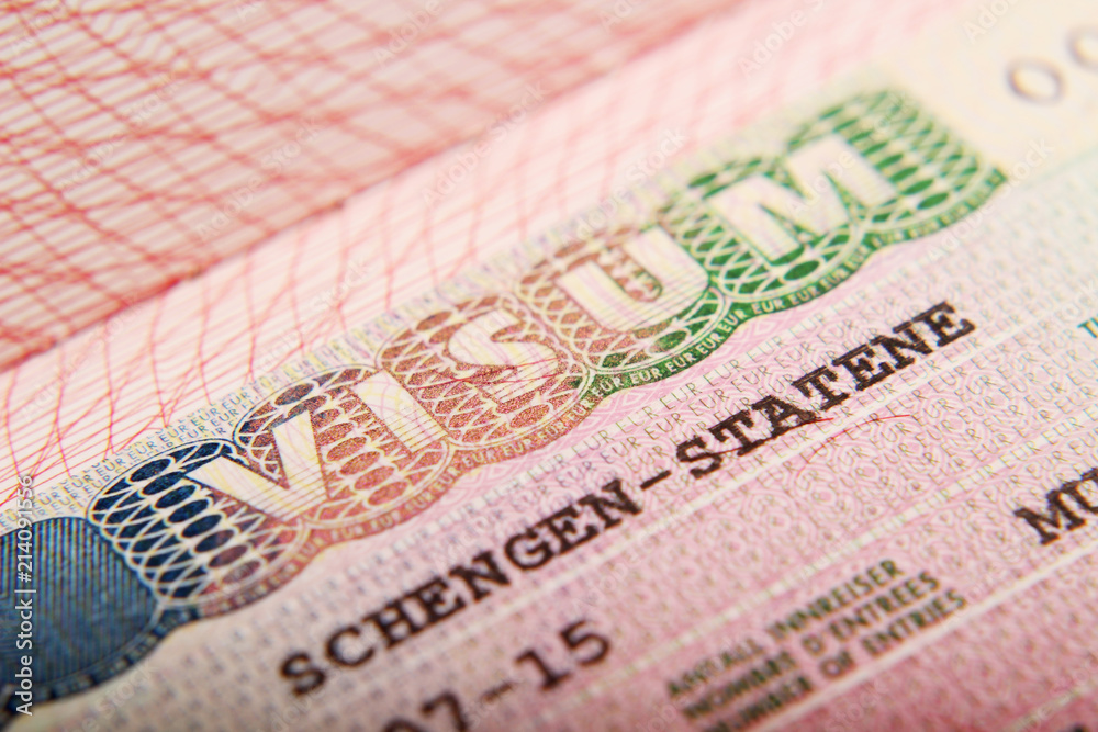 Fototapeta premium Norwegian Schengen visa in a passport