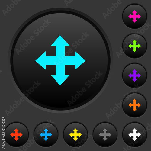 Move tool dark push buttons with color icons