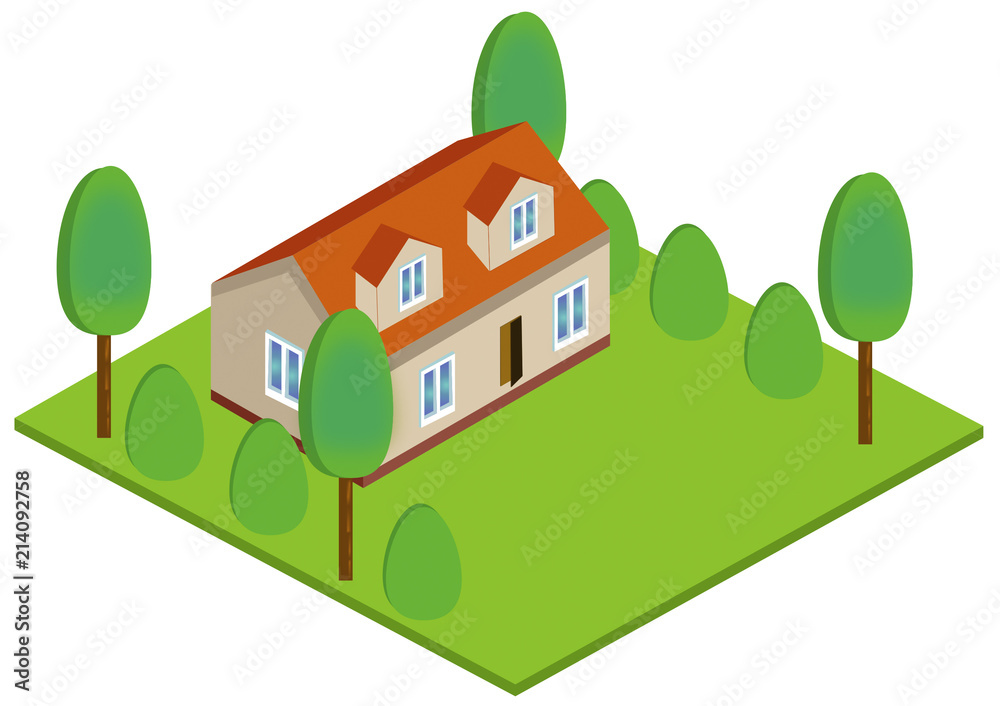 Isometric 3D icon house