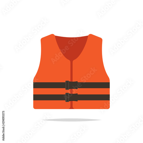Life jacket flat icon vector