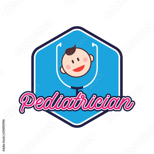 pediatrician logo for doctor or clinic, vector illustration