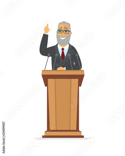Senior politician - cartoon people character isolated illustration