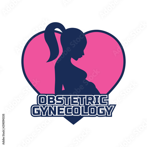  obstetrics gynecology logo for doctor or clinic, vector illustration