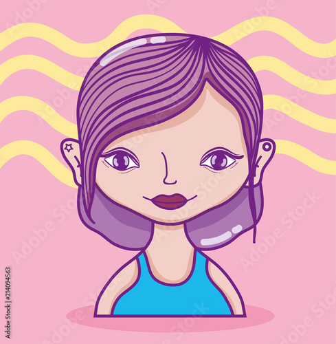 Youth culture millenial woman cartoon