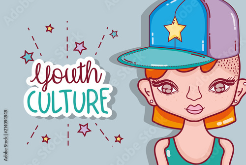 Youth culture millenial woman cartoon
