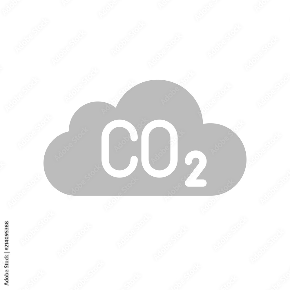 Carbon monoxide on cloud, Flat icon Carbon monoxide on cloud, Flat icon