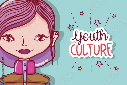 Youth culture millenial woman cartoon