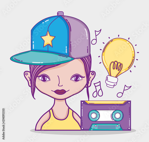 Youth culture millenial woman cartoon